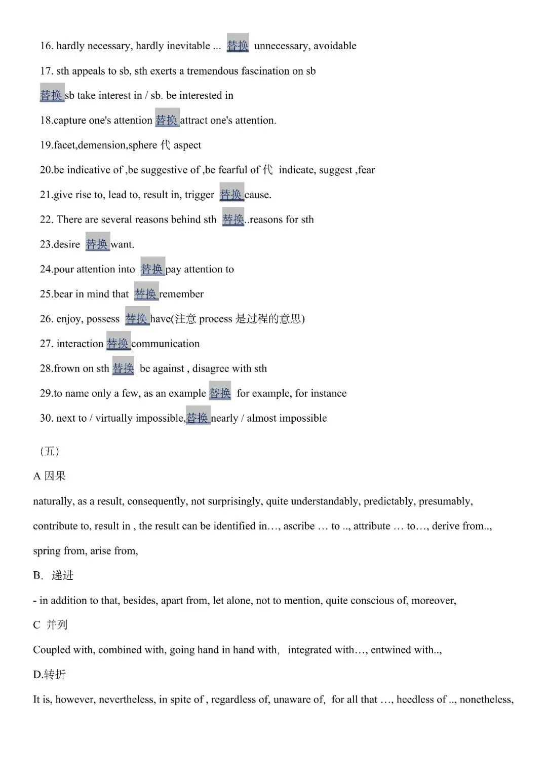 中考英语作文替换词汇总 第10张 中考英语作文替换词汇总 第10张