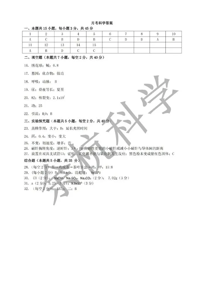 【中考模拟】宁波曙光、东钱湖等校2025学年第二学期九年级3月质量检测卷(附答案) 第14张
