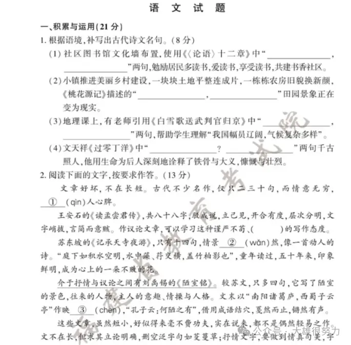 2025年中考试卷真题【全科】【中考合集】(全国各省市区)试卷及答案解析汇总(含历年,pdf可下载) 第9张