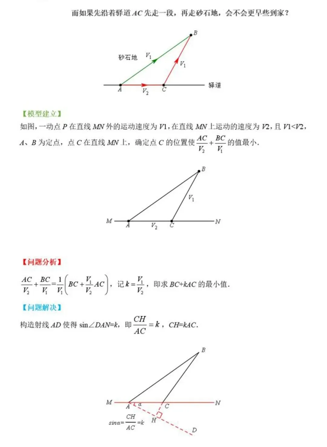 【中考数学】胡不归在三角形,四边形,圆中最值模型解题方法汇编 第3张