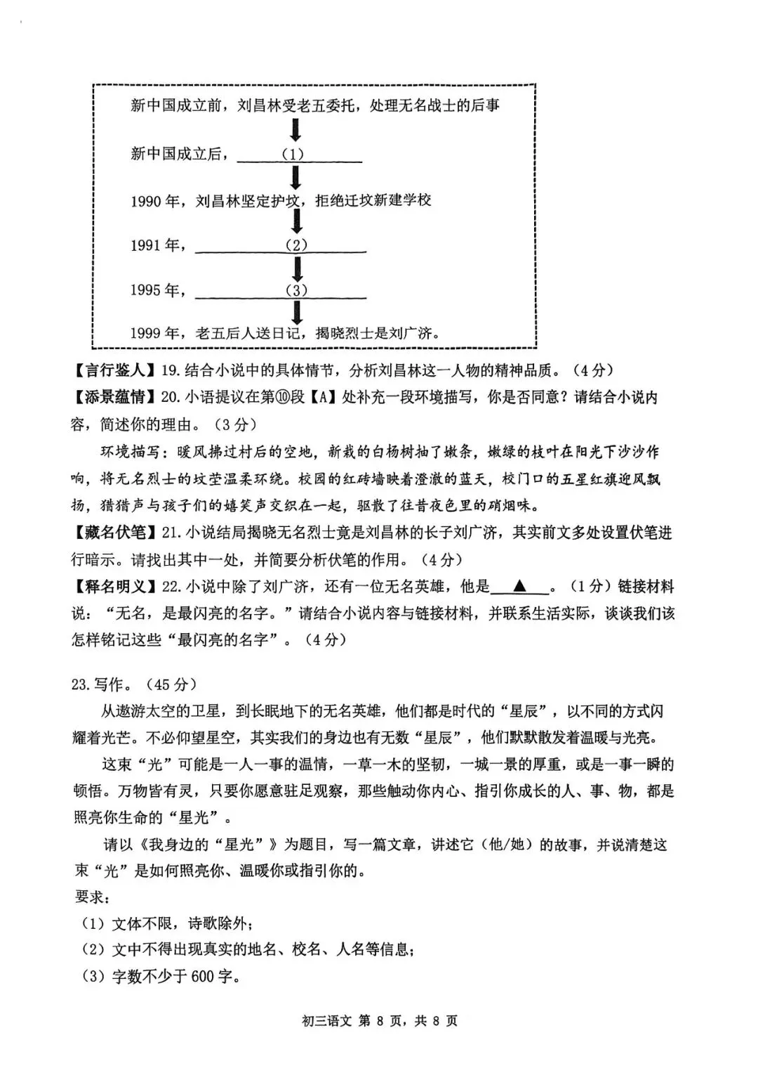 2026年深圳市34校联考语文试卷(深中) 第8张