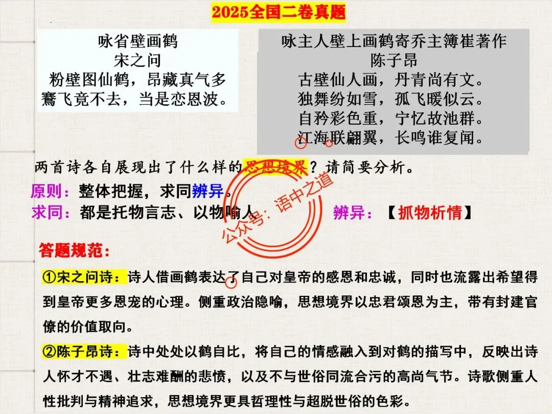 【对标真题】讲透高考热考题型【古诗比较鉴赏】 第26张