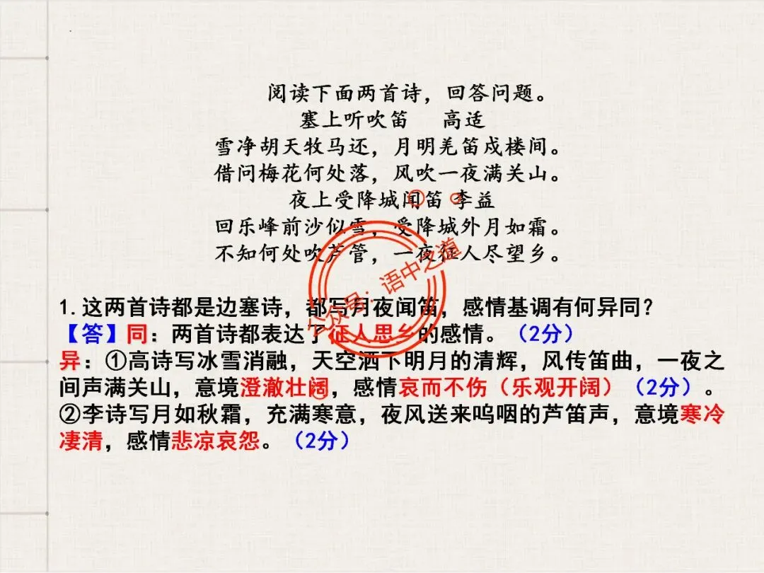 【对标真题】讲透高考热考题型【古诗比较鉴赏】 第31张