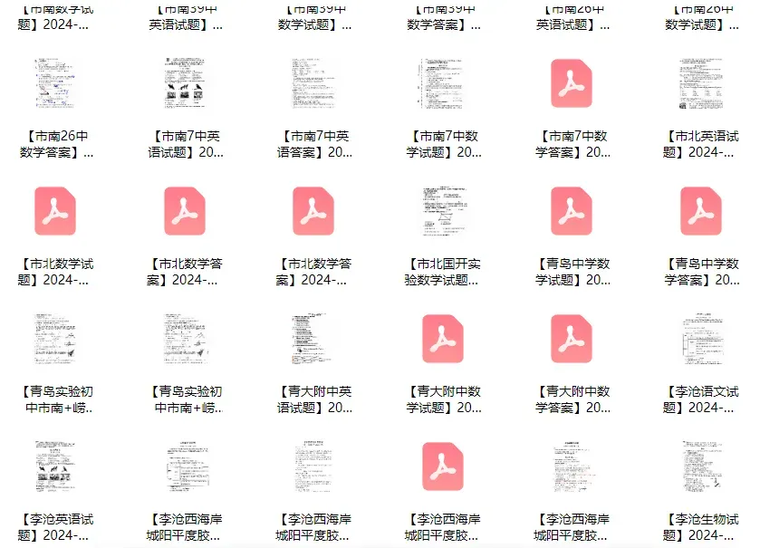 期中真题!青岛初中历年7-8年级下学期期中真题汇总!可下载打印 第9张