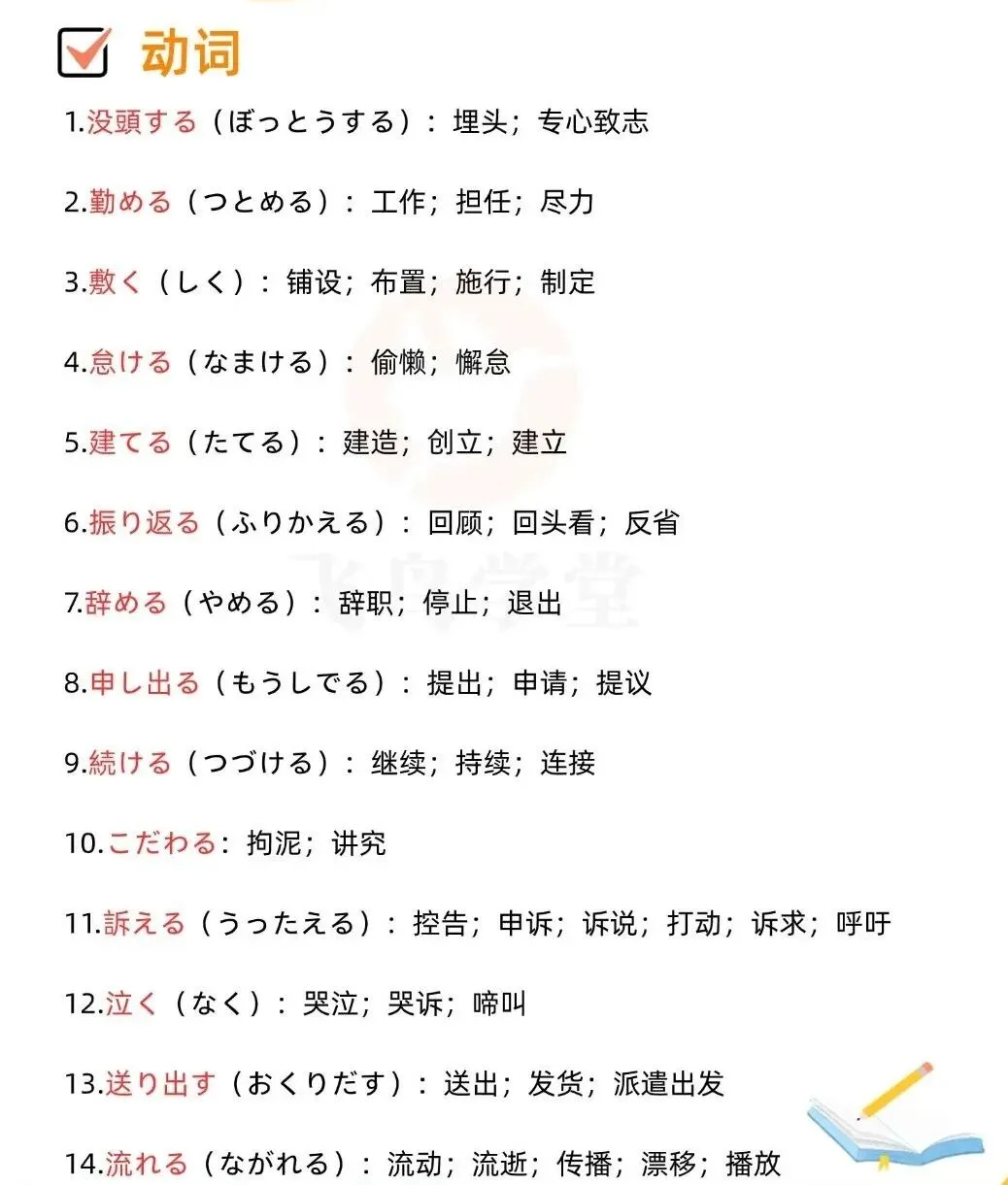 25年高考日语真题 | 完形填空 重点单词及相关表达整理 第5张