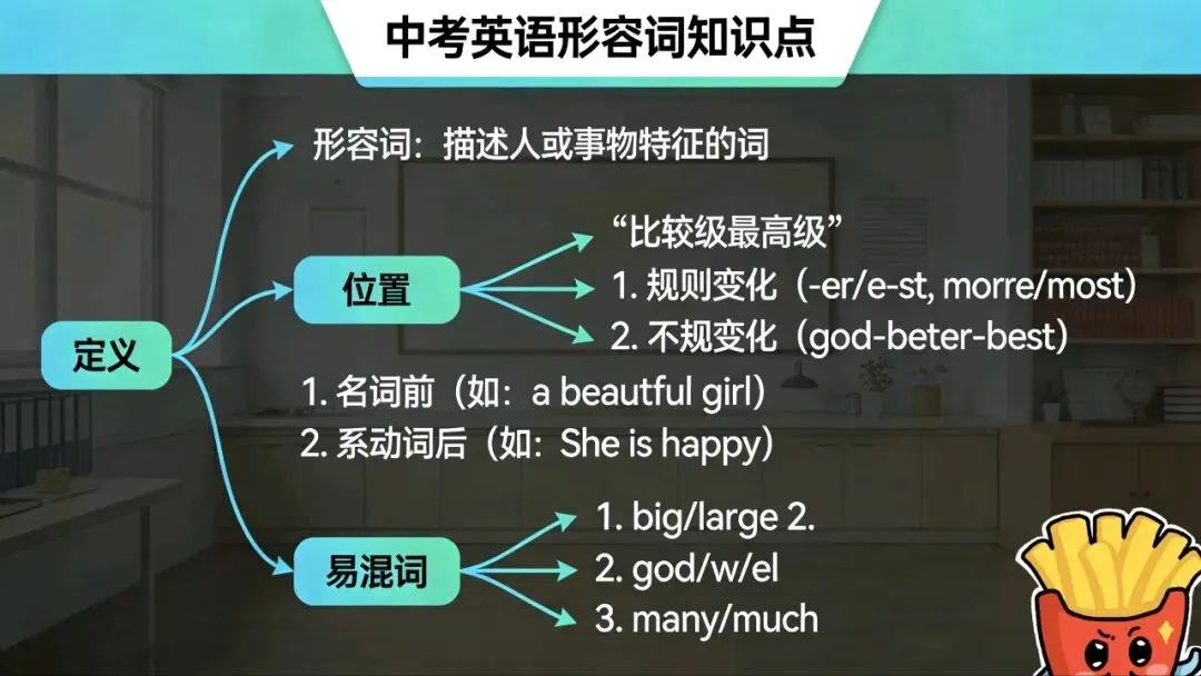 中考语法第10讲:形容词(概念+必考点+技巧+15道真题+详解+形容词与副词区别) 第3张