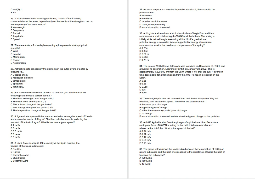 速领!2026物理碗竞赛真题+超详细解析,备考党直接抄作业! 第5张