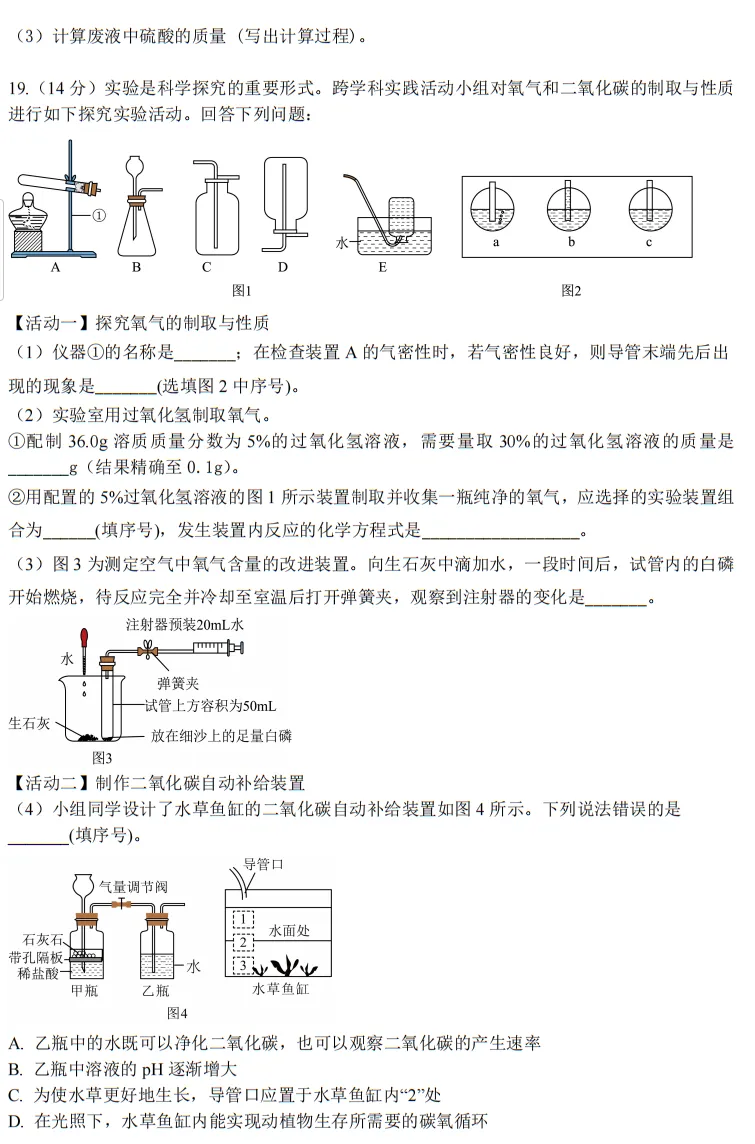 2026年山东省枣庄市初中学业水平模拟考试化学试题 第6张