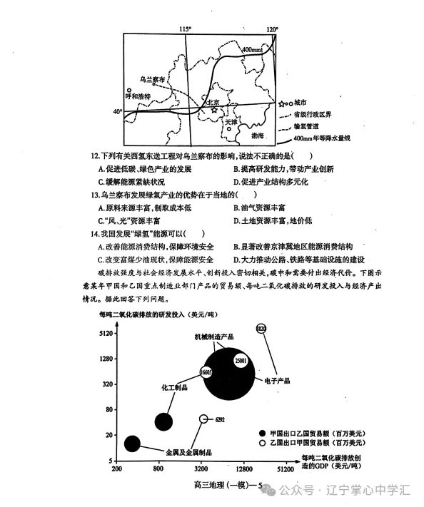 2025年3月辽宁协作体高三一模试卷+答案 第47张