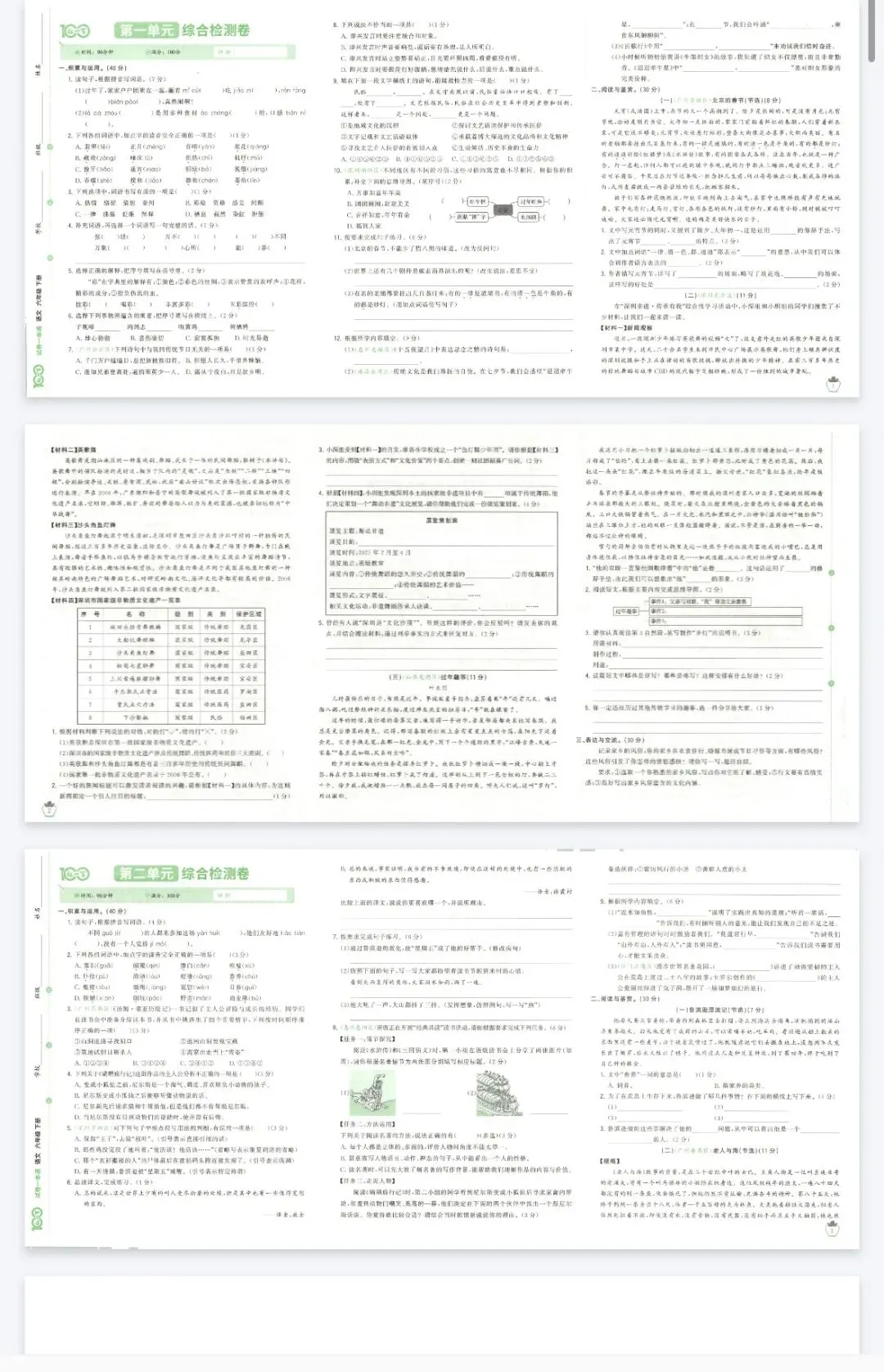 《红一百试卷一本通》广东专用语文2456年级下册丨pdf电子版,可下载打印, 第2张