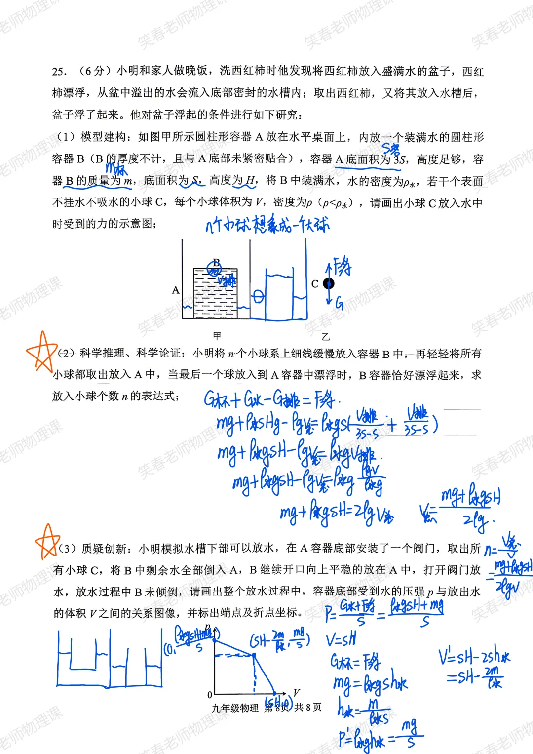 【试卷赏析】26年南开区初三物理一模试卷分析及手写版答案 第8张