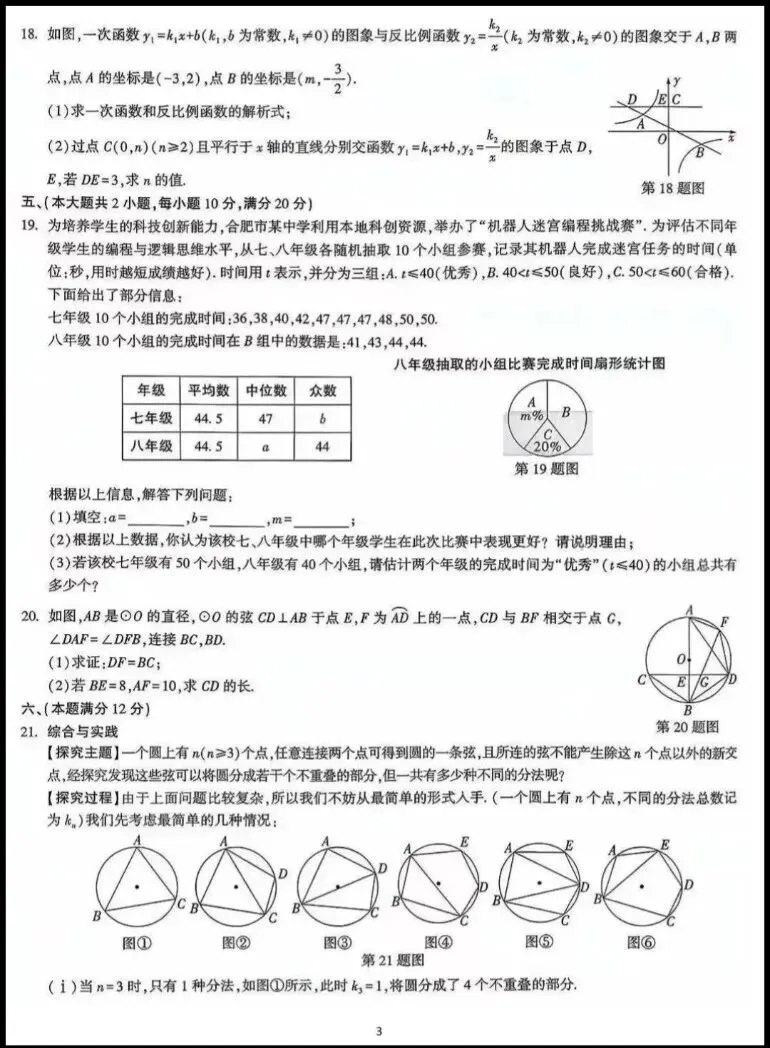 2026安徽省中考数学试卷信心版(抓分卷)含答案 第3张 2026安徽省中考数学试卷信心版(抓分卷)含答案 第3张