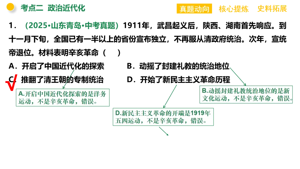 【中考复习】|专题07:中国近代化的探索 第19张