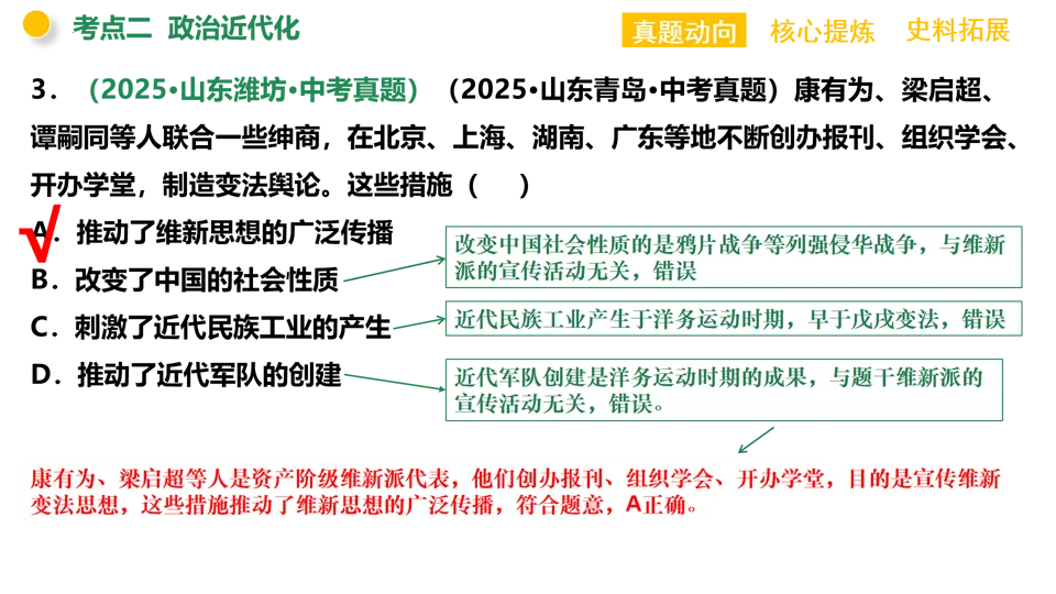 【中考复习】|专题07:中国近代化的探索 第21张
