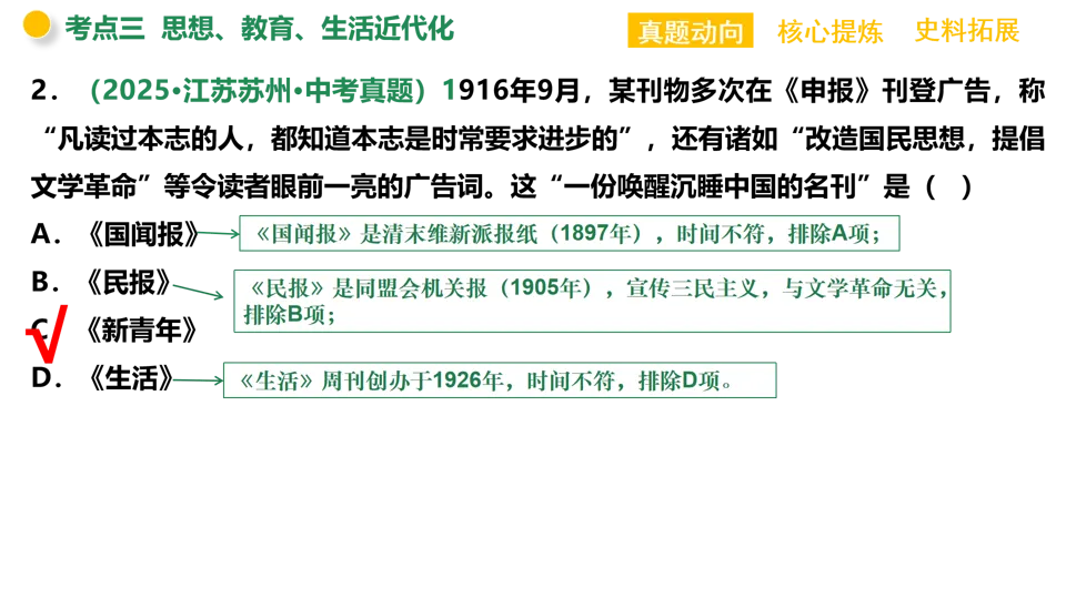 【中考复习】|专题07:中国近代化的探索 第32张