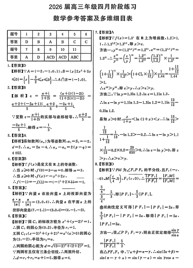 2026届高三年级四月T8联考试卷及答案 第6张 2026届高三年级四月T8联考试卷及答案 第6张