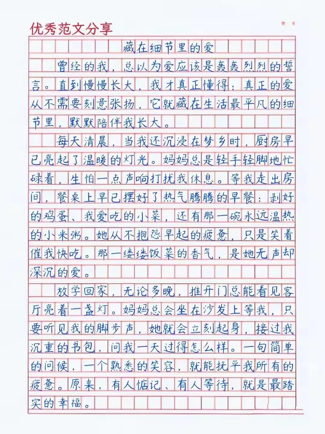 中考亲情满分作文3篇|背会直接拿高分 第1张