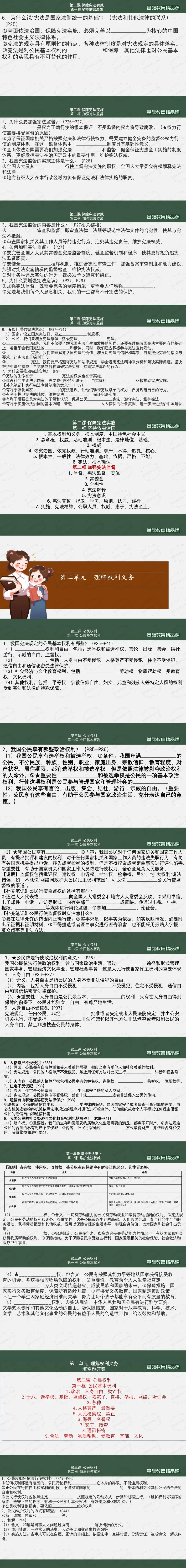 中考一轮复习:一节课复习完八年级下册!八年级下册道德与法治全册核心知识串讲(后附挖空版文档免费下载链接) 第7张 中考一轮复习:一节课复习完八年级下册!八年级下册道德与法治全册核心知识串讲(后附挖空版文档免费下载链接) 第7张