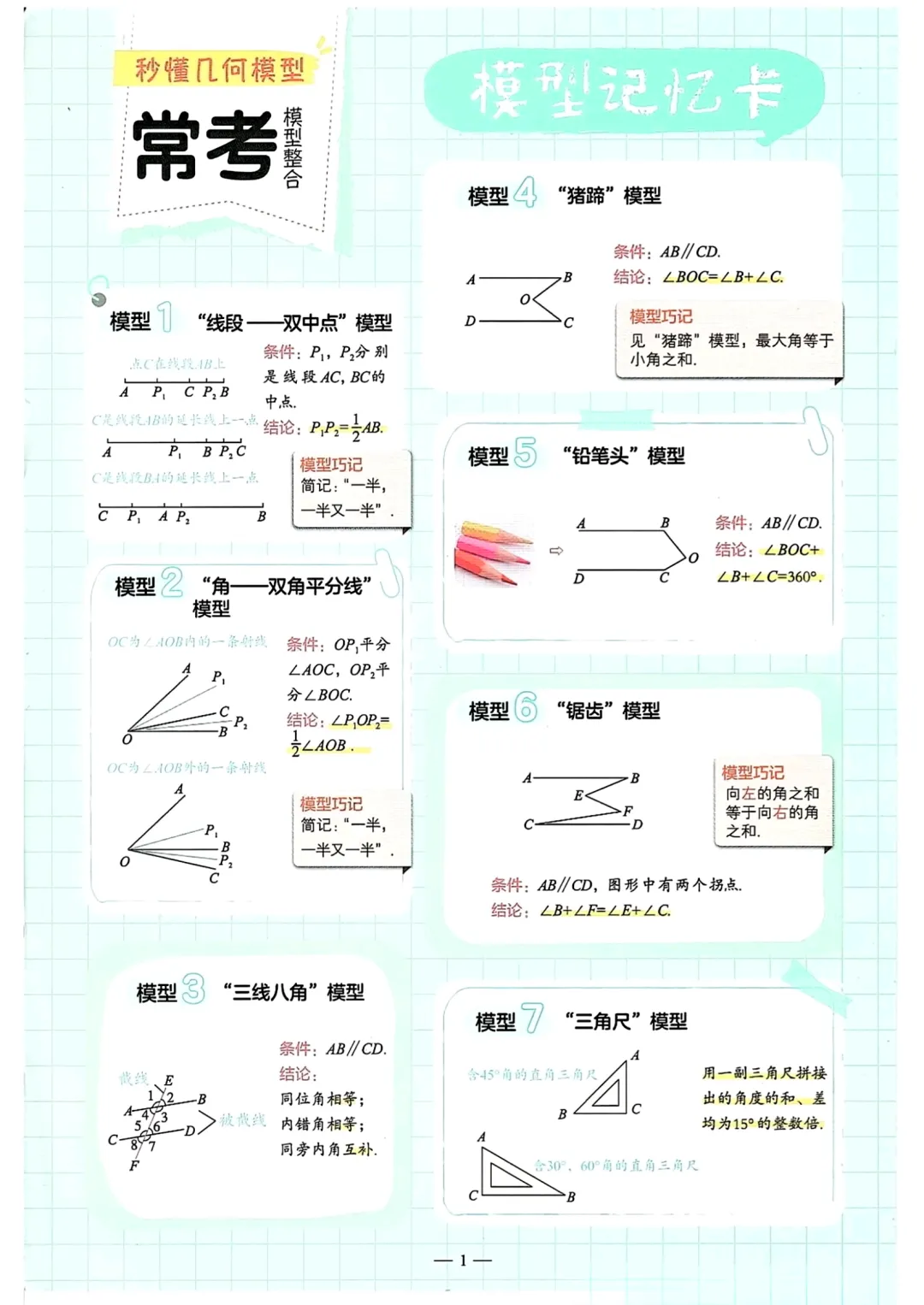 中考数学——考点速记手册 第1张