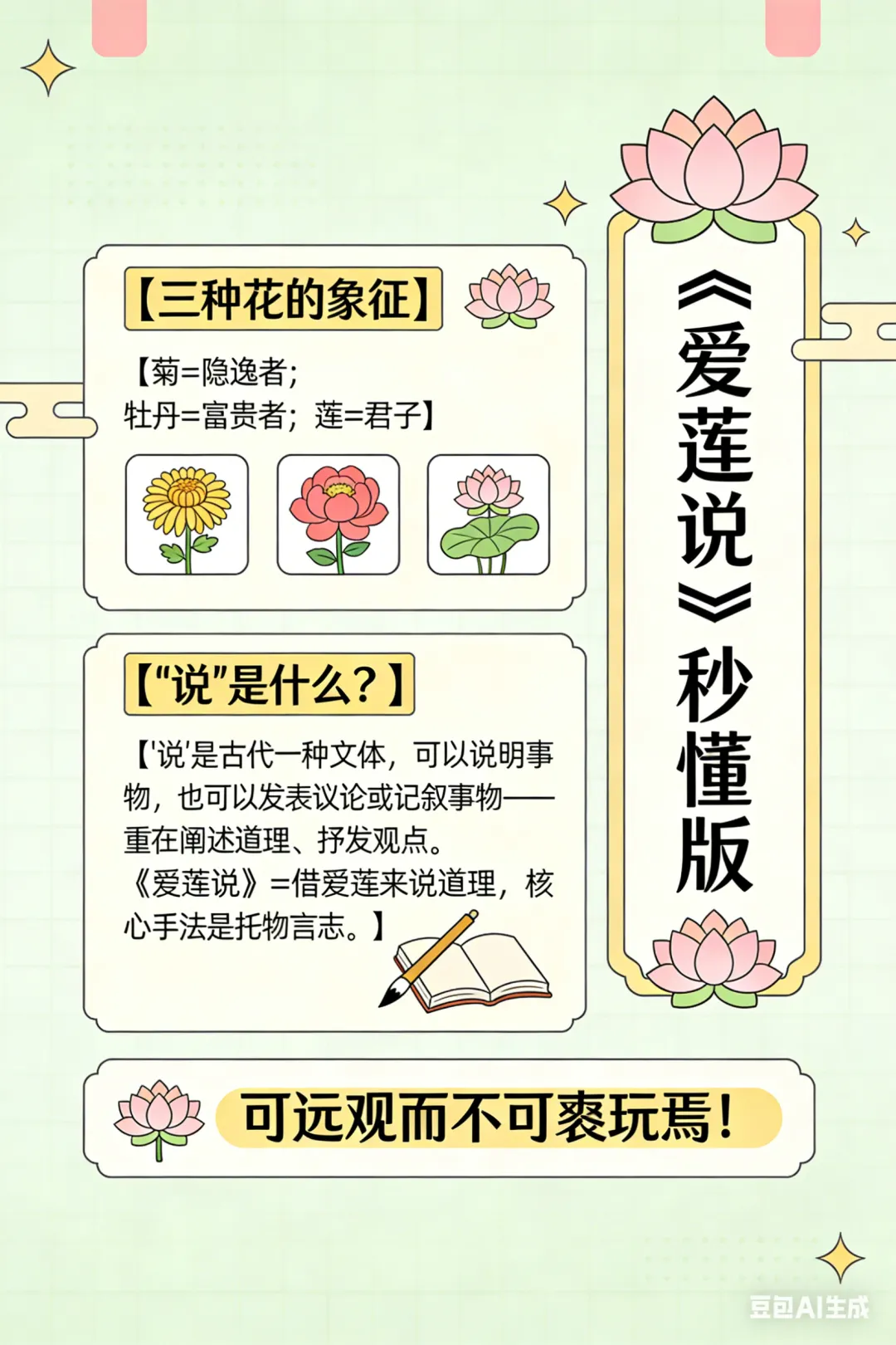 中考语文古文今用6:爱莲说 第1张 中考语文古文今用6:爱莲说 第1张