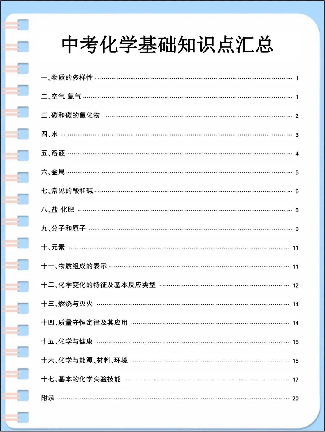 中考总复习|2026年中考《化学》初中化学基础知识点汇总(背诵版)_电子版可打印! 第2张