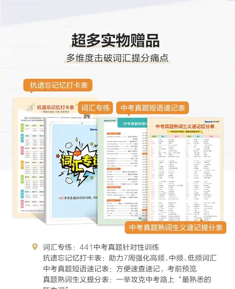 星火英语 初中词汇3500单词书 真题高频 中考词汇大全 初一初二初三 英语教辅 第6张