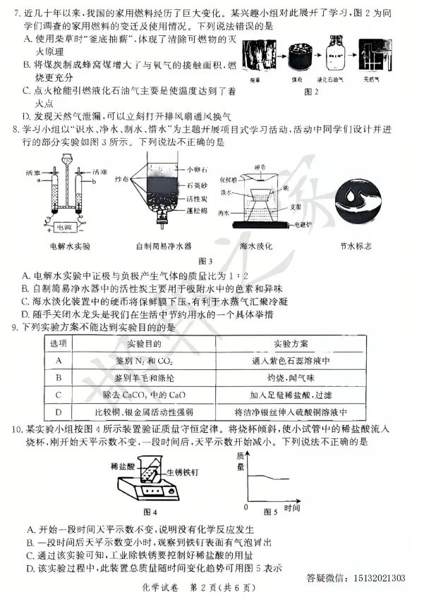 2026.4河北省唐山市中考一模化学试卷 第3张