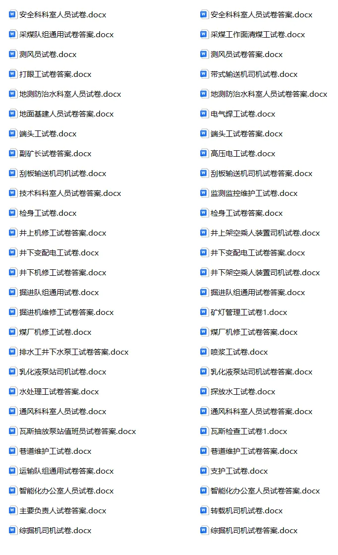 煤矿安全生产应知应会试卷及答案合集(68个工种) 第4张 煤矿安全生产应知应会试卷及答案合集(68个工种) 第4张