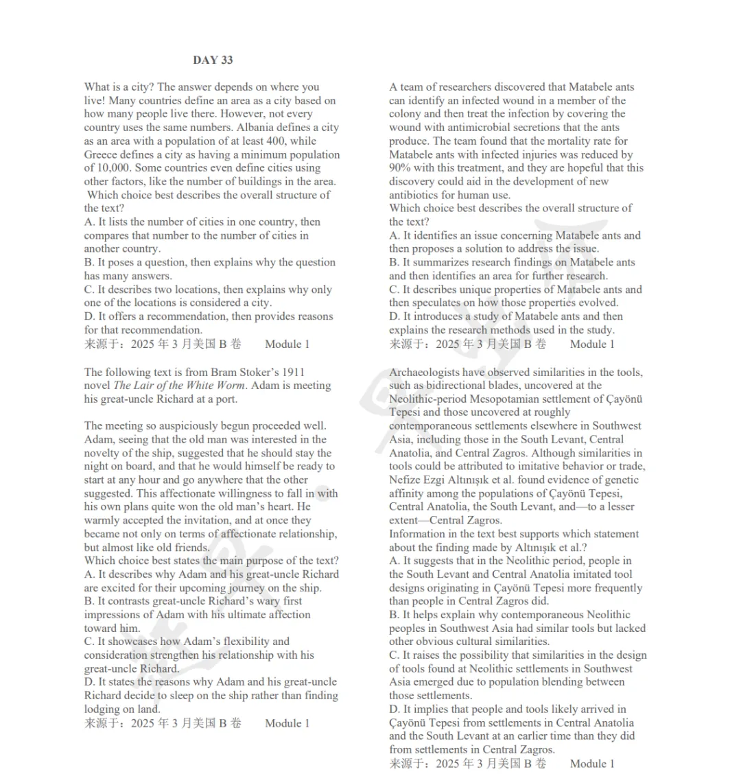 【SAT每日一练】2025真题练习 | 深度解析 视频串讲-Day 33 第3张