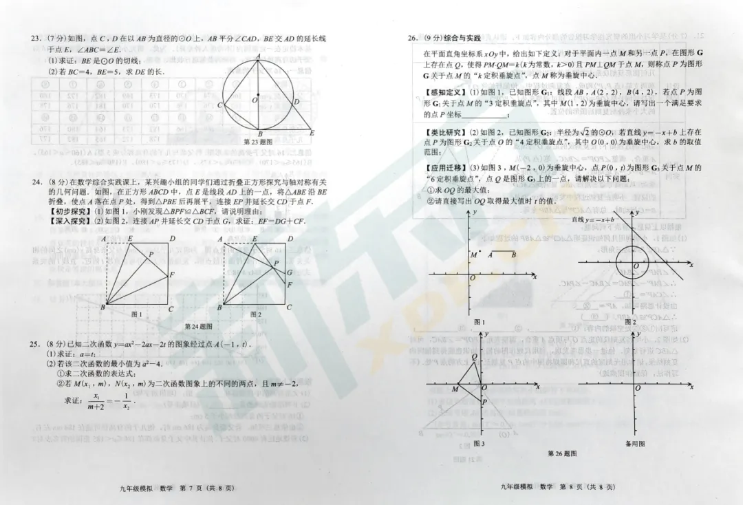 2026中考关注丨2026兰州中考一诊数学试题出炉! 第5张