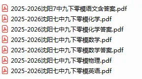 2026年沈阳七中零模试卷 第1张