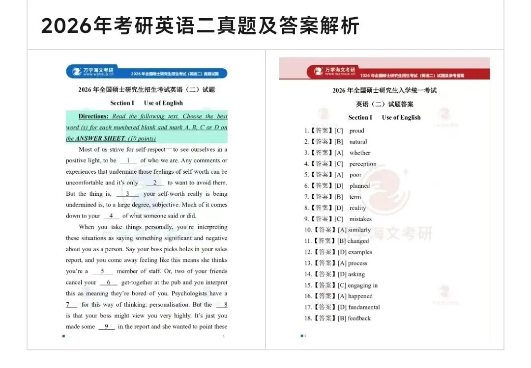【英二】考研英语二历年真题及答案解析PDF电子版(1980-2026年)可下载 第1张