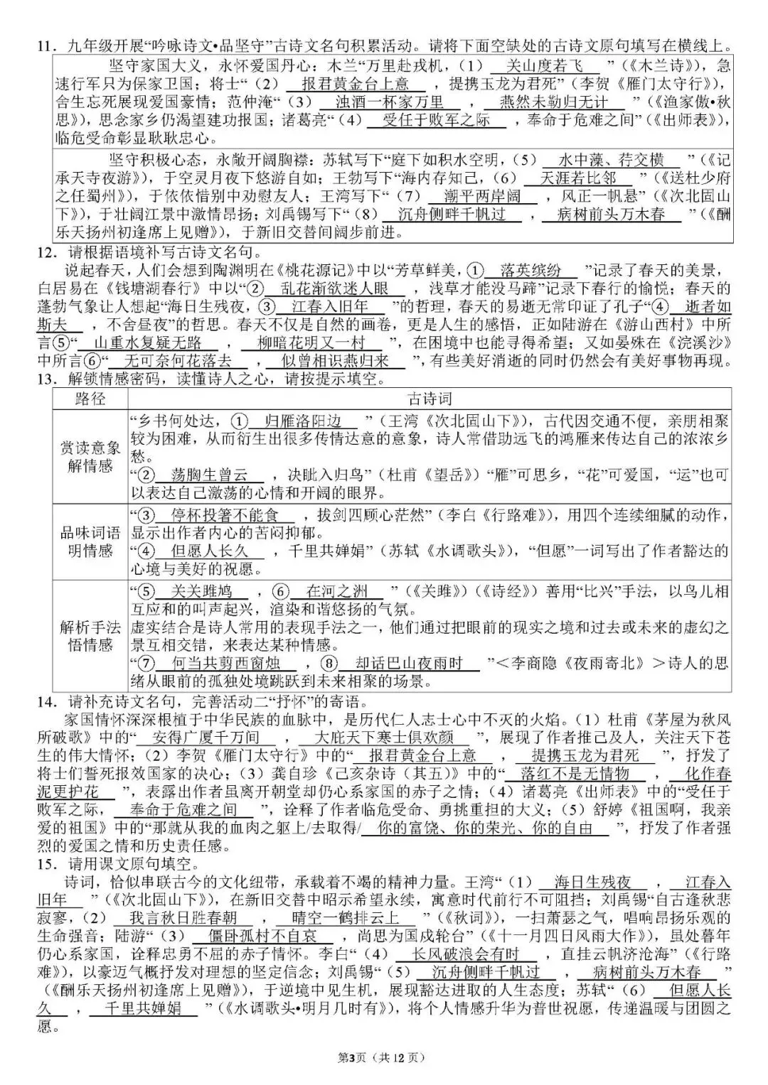 试卷 || 九年级中考默写专项训练(免费获取源文件) 第17张