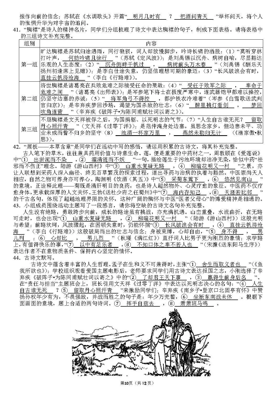 试卷 || 九年级中考默写专项训练(免费获取源文件) 第24张