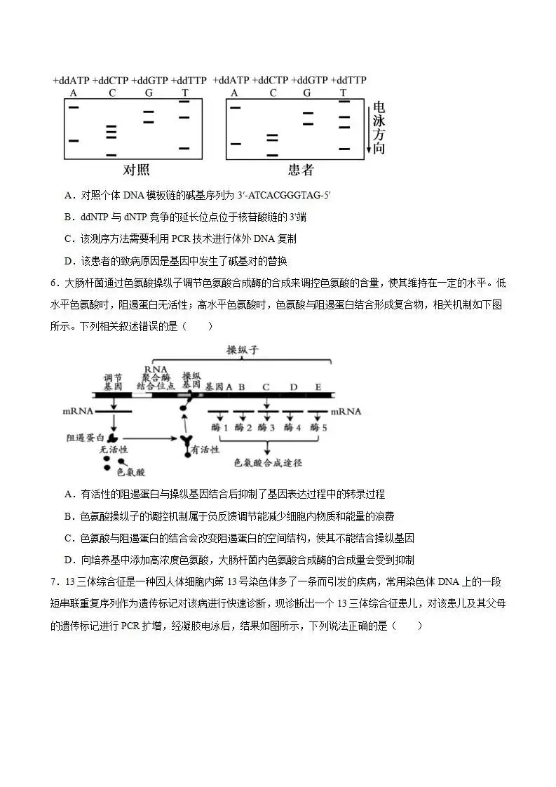 《高中试卷》安徽省蚌埠市2026届高三上学期第一次教学质量检查考试生物(含答案) 第4张