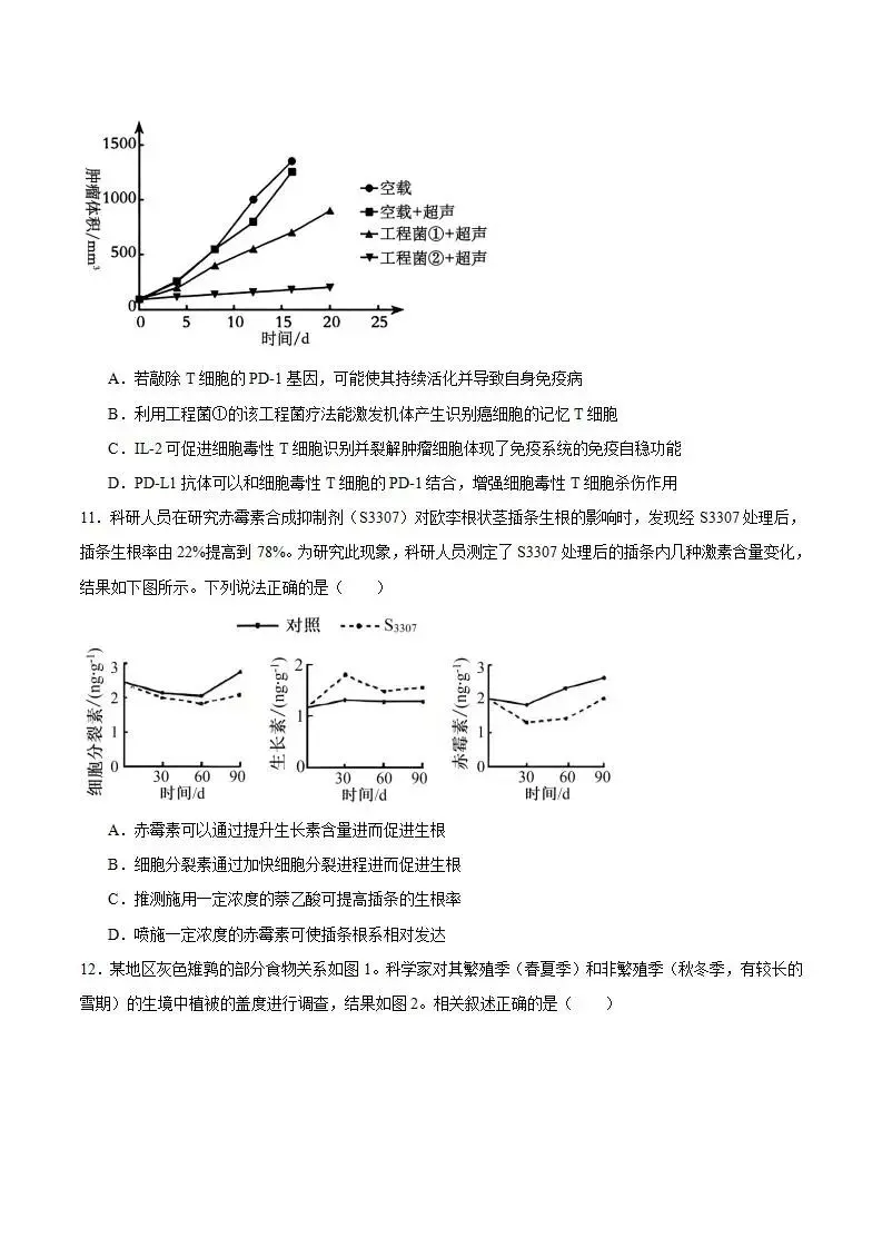 《高中试卷》安徽省蚌埠市2026届高三上学期第一次教学质量检查考试生物(含答案) 第6张