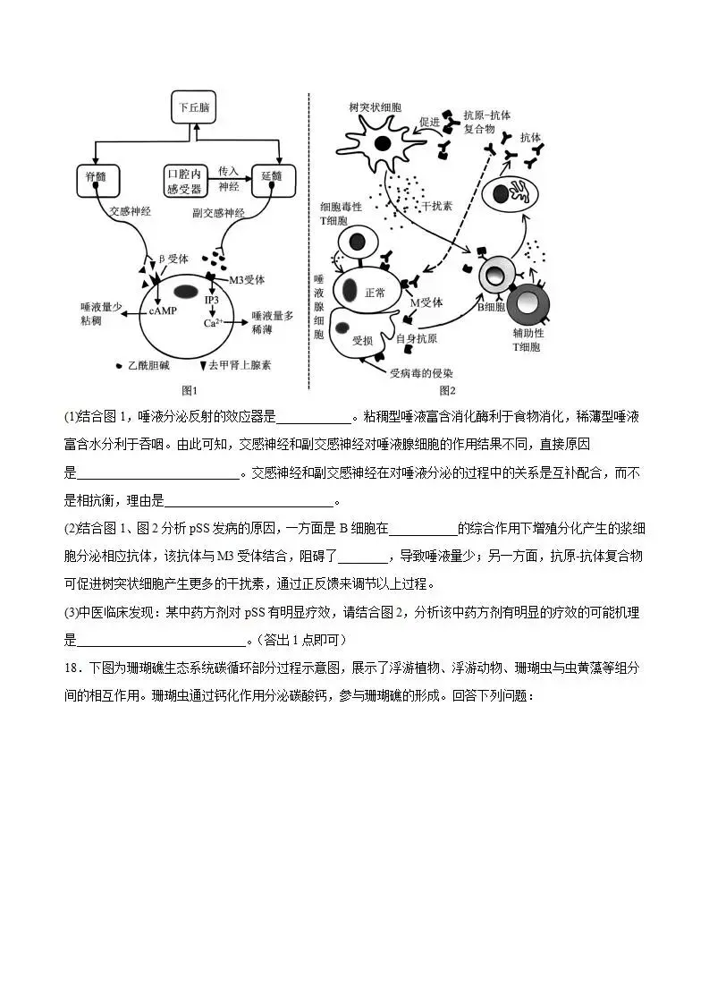 《高中试卷》安徽省蚌埠市2026届高三上学期第一次教学质量检查考试生物(含答案) 第9张