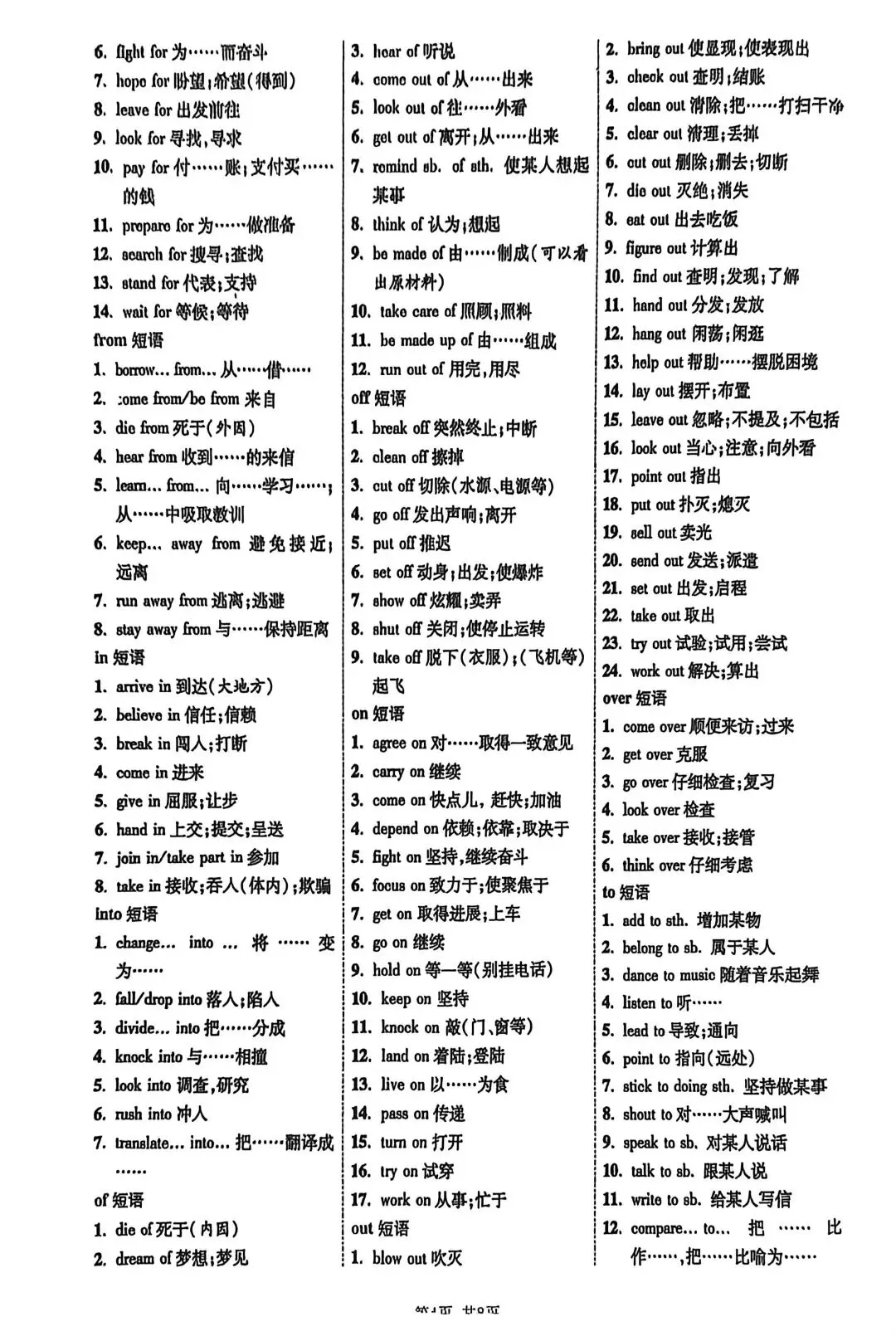 中考英语核心短语与搭配 第4张