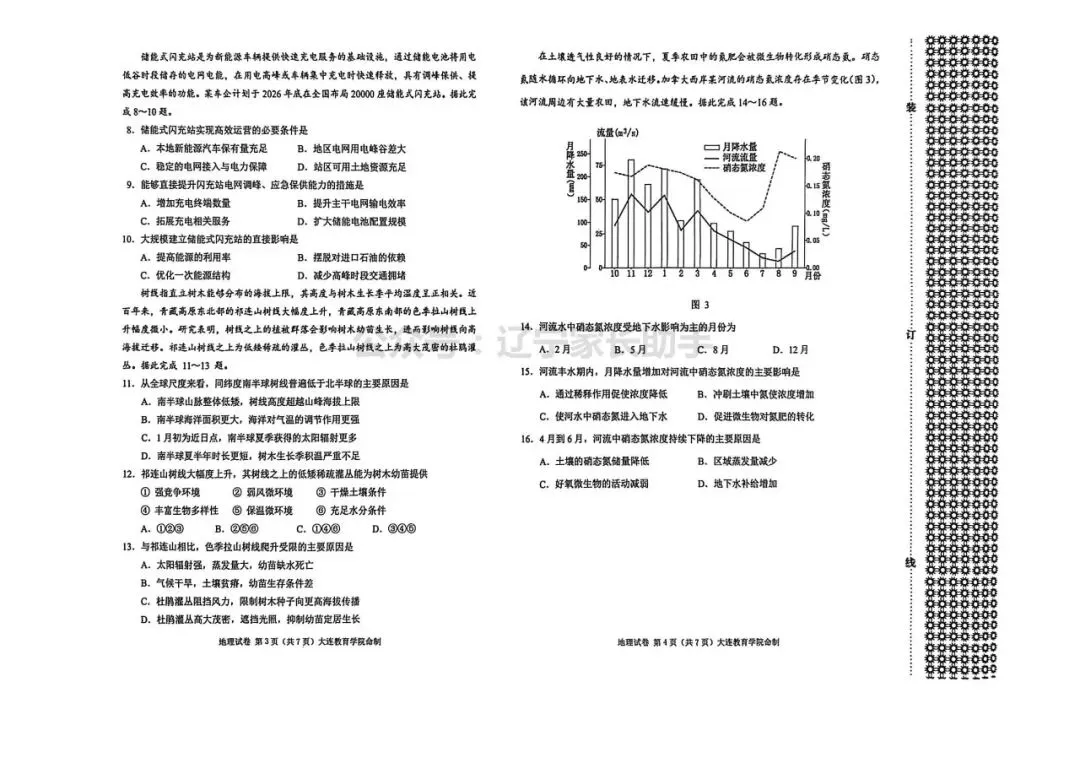 2026年大连市高三综合模拟考试——英语、化学、地理试卷 第11张