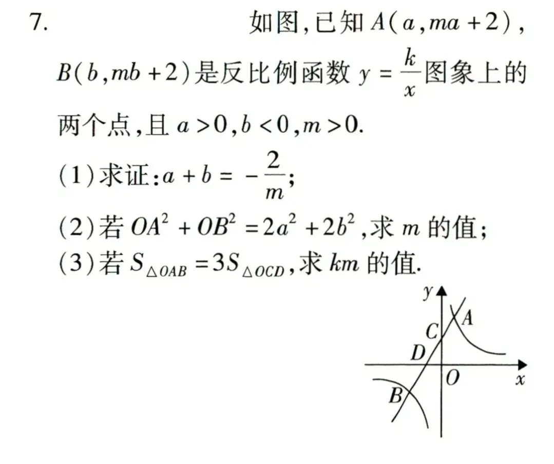 中考数学每日一题专项训练之一次函数与反比例函数的综合应用 第1张