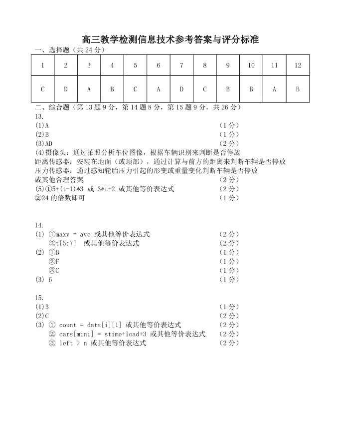 9.2604杭州二模技术试卷 第13张