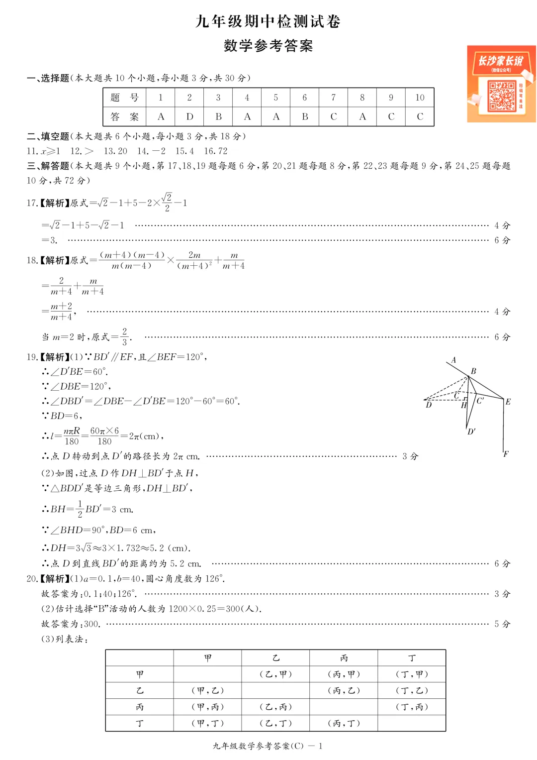 刚考完!长郡、雅礼集团初三期中考试试卷及答案来了! 第24张 刚考完!长郡、雅礼集团初三期中考试试卷及答案来了! 第24张