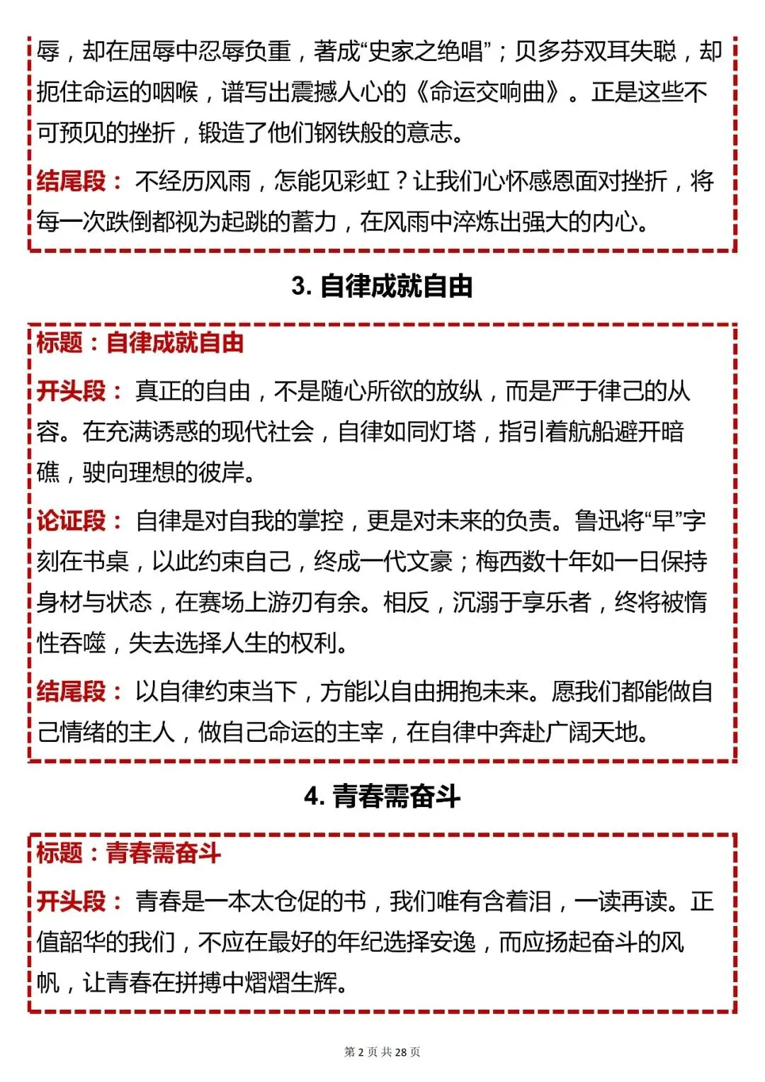 中考语文必背【初中语文 50 个热点议论文模板解析】,可打印 快收藏 第2张