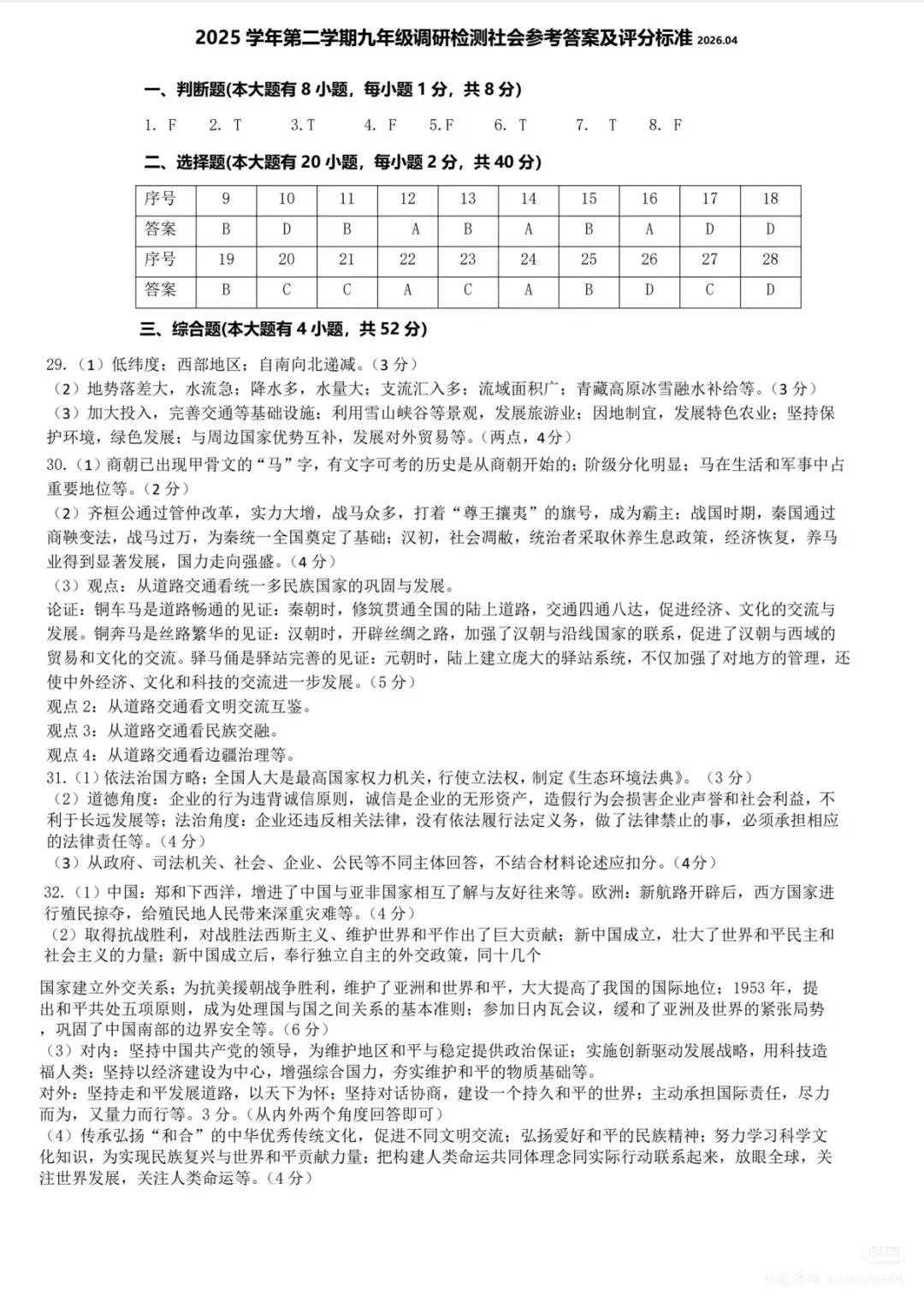 2604金华一模社会试卷 第7张