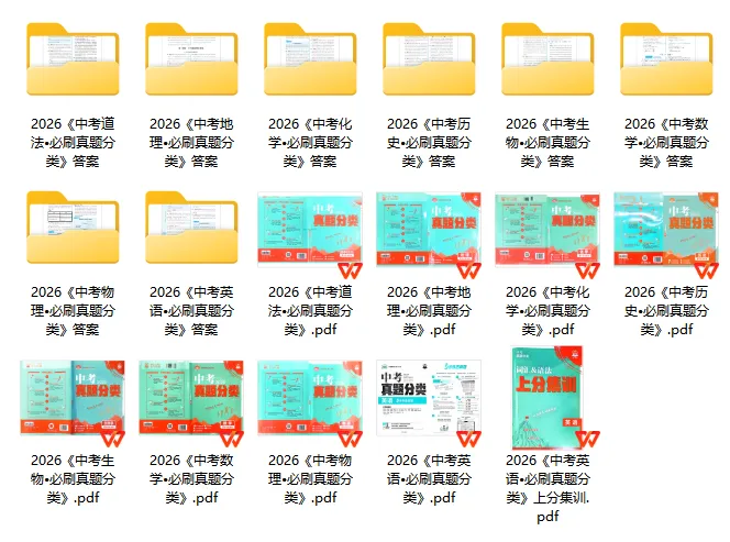 初中-理L想树2026版《必刷题真题分类》8科全套 第1张