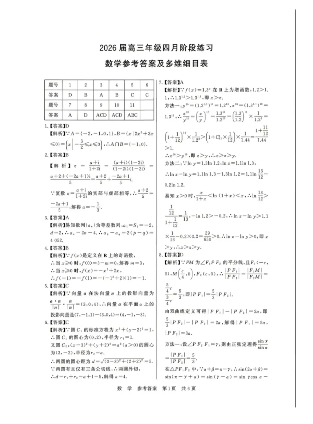 2026年4月T8联考第二次数学试卷和参考答案 第5张