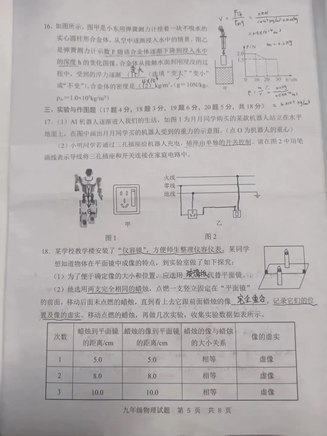 【金乡县物理历年一模真题】2025-2026学年 第5张