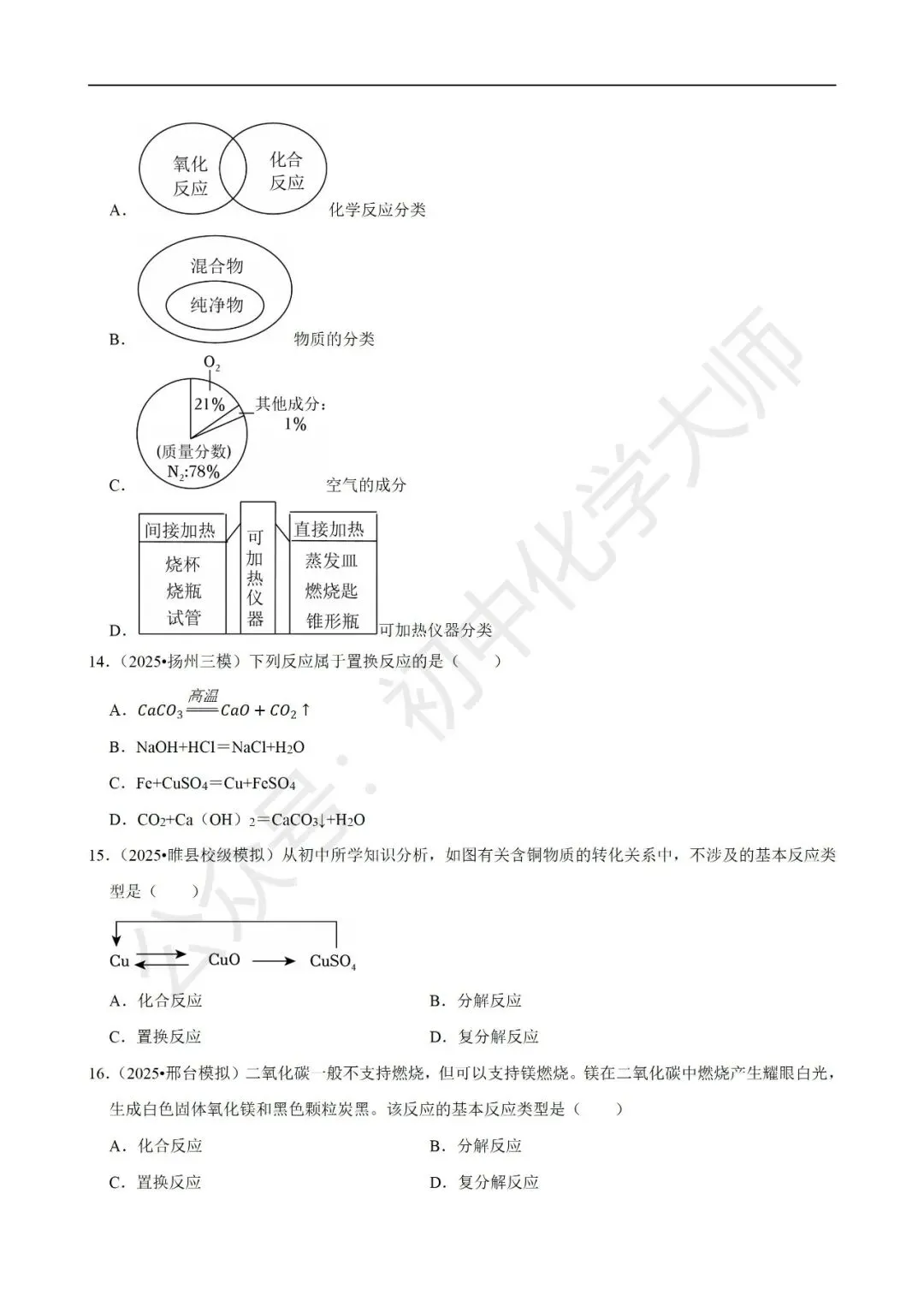 中考常考考点之常见的化学反应 第3张
