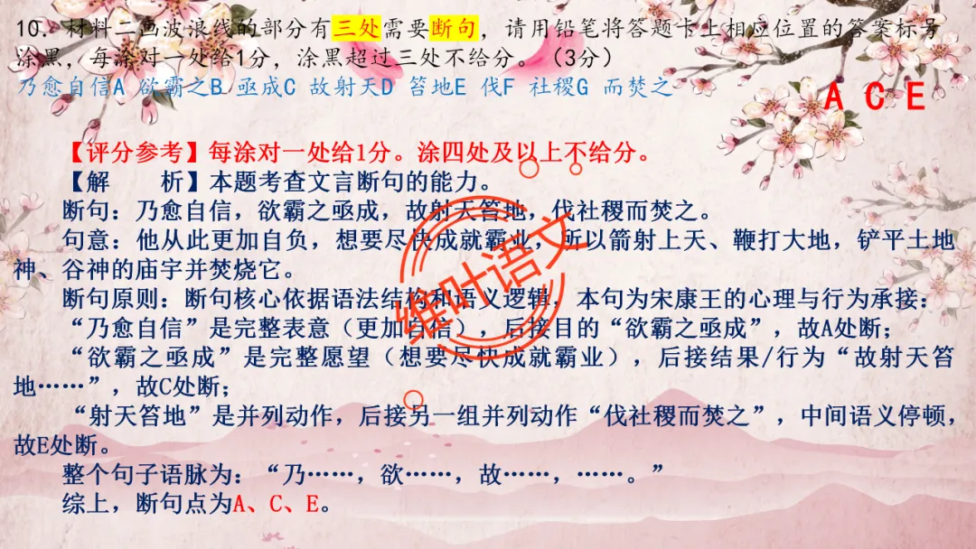 模考讲评 | 2025学年第二学期杭州市高三年级教学质量检测语文试题语基讲评(杭州二模) 第61张