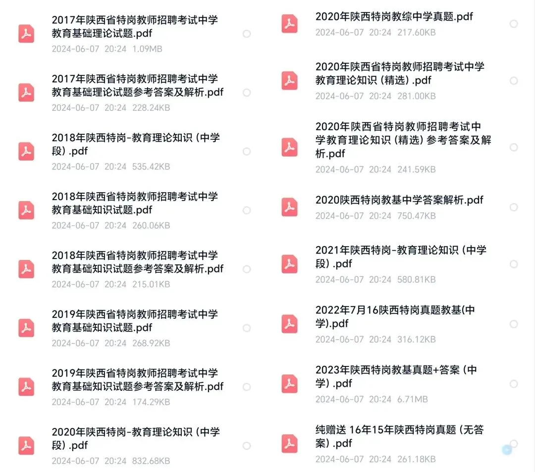 陕西农村义务教师(特岗)|历年真题2017-2023教基+学科,完整版下载! 第13张 陕西农村义务教师(特岗)|历年真题2017-2023教基+学科,完整版下载! 第13张